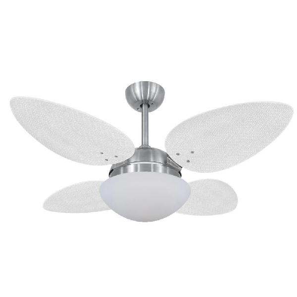 Ventilador de teto volare escovado vr42 petalo palmae branco