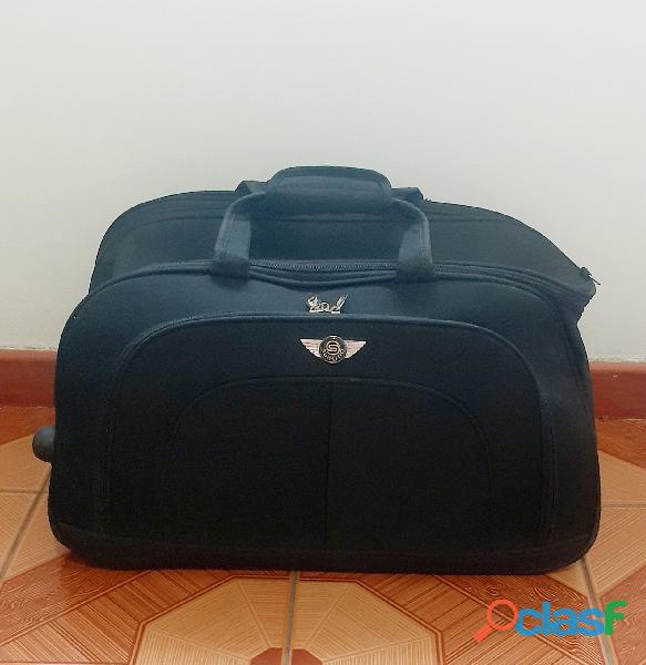 Mala bolsa viagem com rodinhas preta   santino