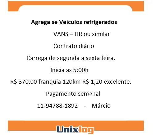 Agrega se veículos refrigerados