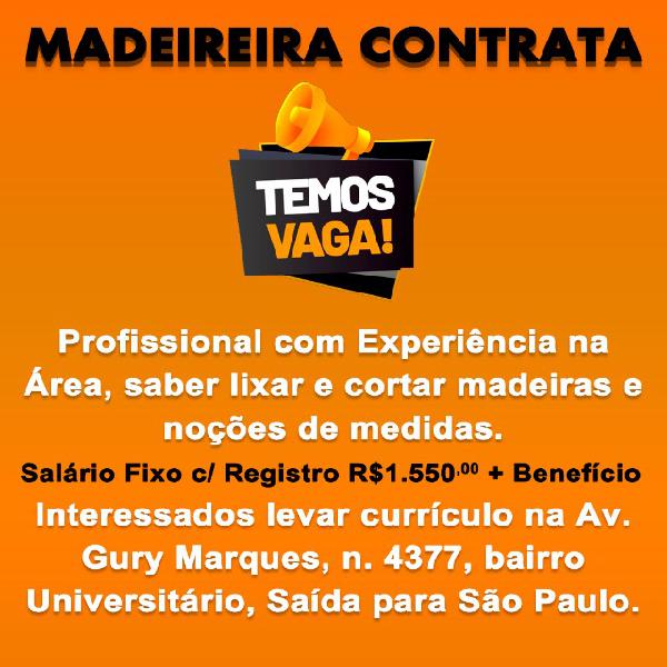 Vaga de Trabalho em Madeireira