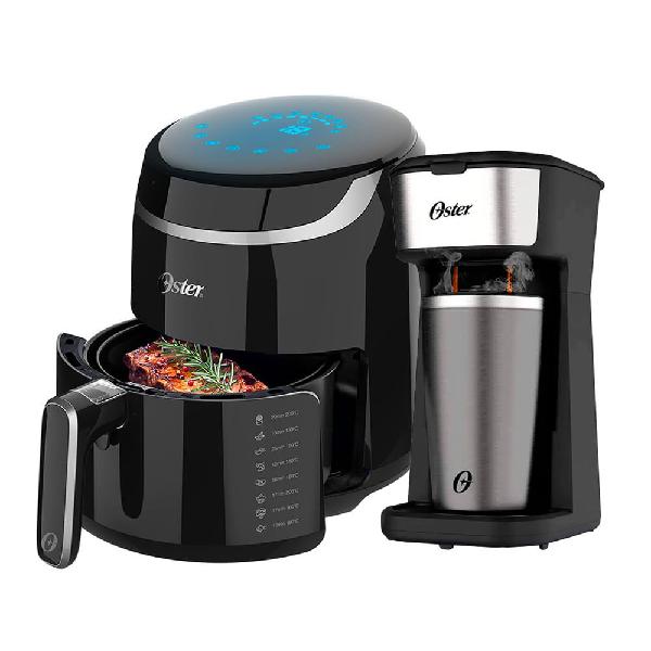 Kit fritadeira black digital e cafeteira 2day inox oster