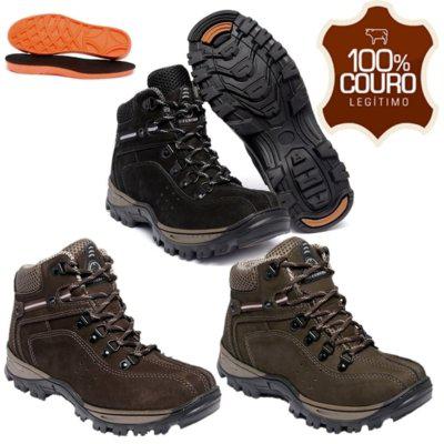 Bota coturno adventure couro masculino verde