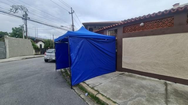 Tenda sanfonada gazebo 3x3 com laterais nas cores (vermelha