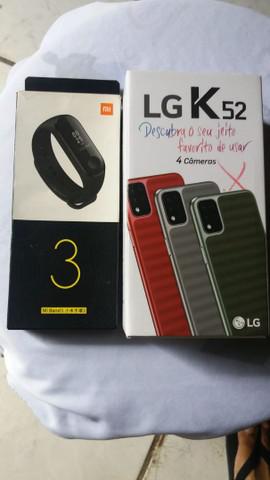 LG K52 NOVO NA CAIXA 64G E UM RELÓGIO XIAOMI MI BAND