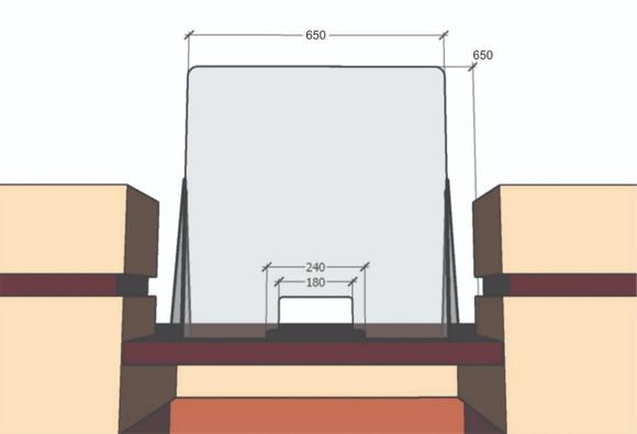 Proteção de gotículas p/ balcão de atendimento -