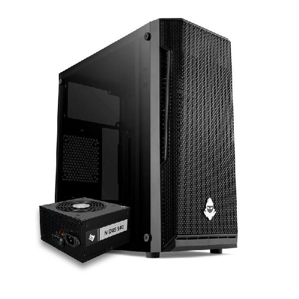 Kit gabinete mancer stealth + fonte nidus 500w