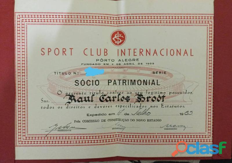 Título Patrimonial Sport Clube Internacional