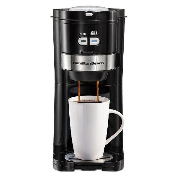 Cafeteira individual moedor preta prata 110v hamilton beach