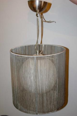 Lustre / pendente em metal cinza 65 cm x 35 cm x 35 cm