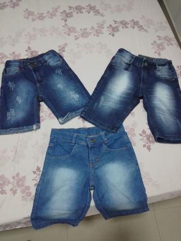 3 bermudas jeans masculina infantil