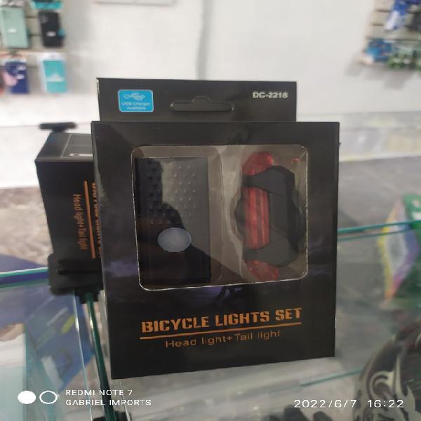 Kit Farol e lanterna traseira bike bicicleta