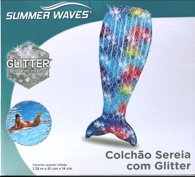 Colchão inflável sereia com glitter