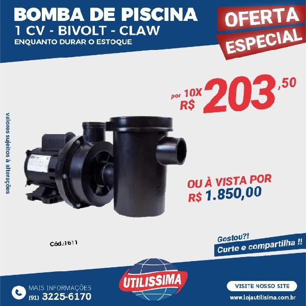 Bomba d?água para Piscinas 1 cv Bivolt - Entrega Gratis