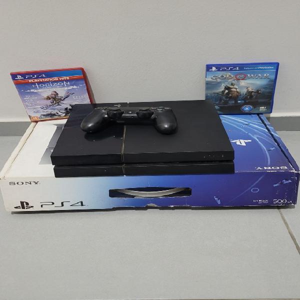 Playstation 4 fat 500gb 2 jogos 1 controle novo