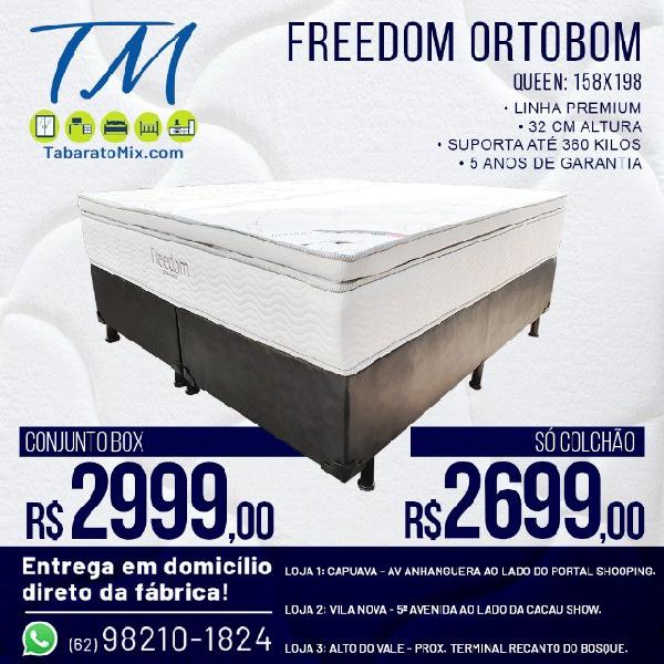 Colchão Queen Ortobom Top Freedom Linha Premium! 12X Sem