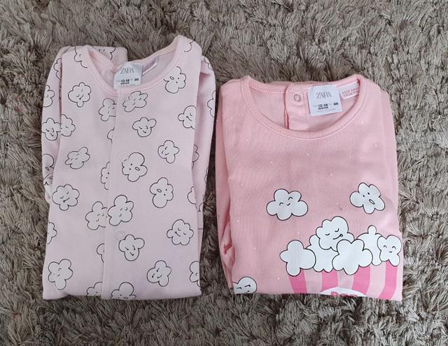 Pack com dois pijamas manga longa Zara rosa 12 a 18 meses