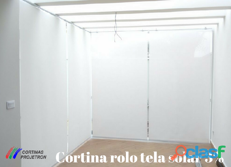 Cortina rolo tela solar screen 1% branco