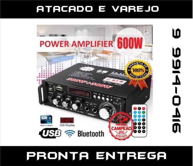 Mini amplificador de som bluetooth mp3 karaokê 600w 220v e