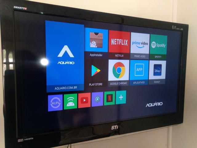 Smart TV Semp Toshiba 40 + TV box + suporte parede