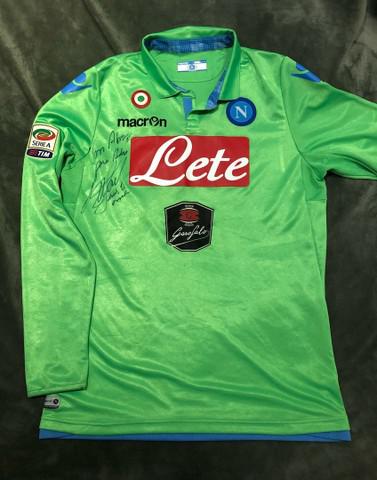 Camisa goleiro napoli 2015 - usada em jogo - rafael cabral