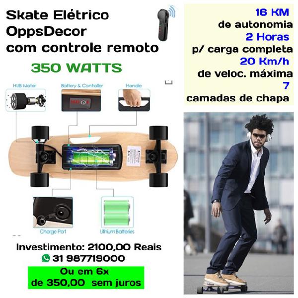 Skate elétrico 350w para adultos