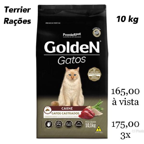 Ração golden carne gatos castrados 10 kg