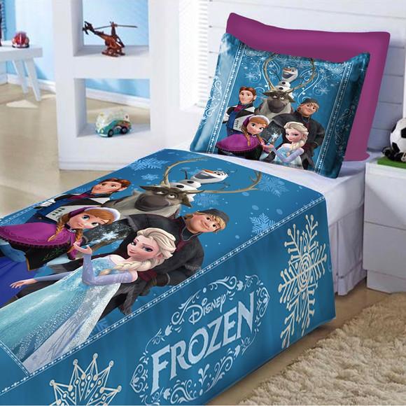 Jogo de Cama Lençol Cobre Leito + Fronha Frozen no Elo7 |