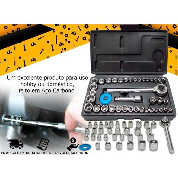 Kit Jogo De Ferramentas 50 Pcs C/ Chave Combinada Soquetes