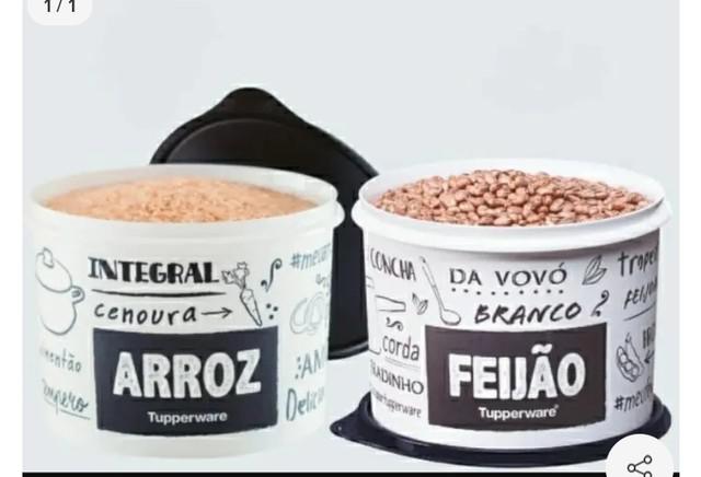 Kit arroz e feijão tupperware 2kg