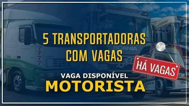 Vaga motorista carreta