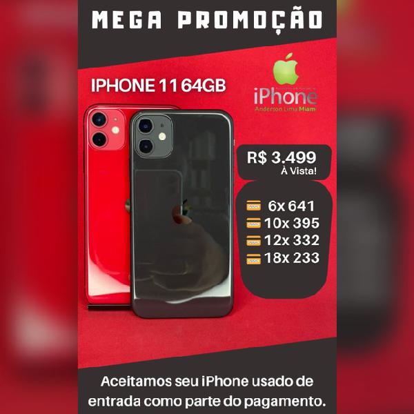 Iphone 11 64gb, aceitamos seu iphone usado como parte do