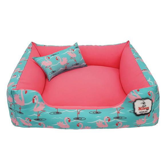 Cama p/ cachorro gato caminha pet 70x70 - flamingos no elo7