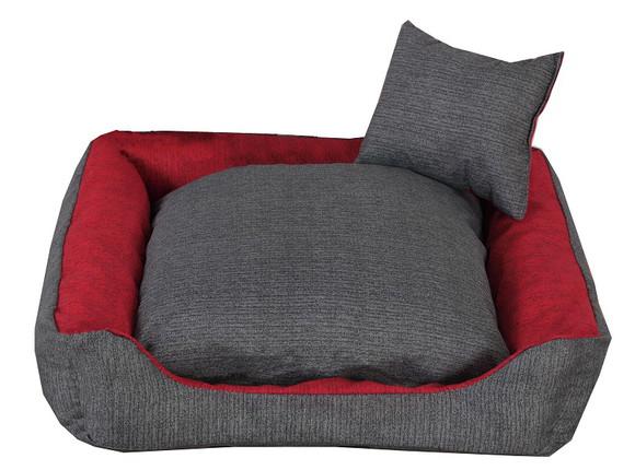 Cama Pet Gorgurinho Chumbo/ Vermelho: M 60cm x 60 cm x 10cm