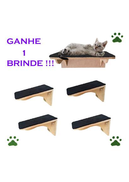 Kit 4 escadinha de parede degraus para gato mdf cru 30x31 no