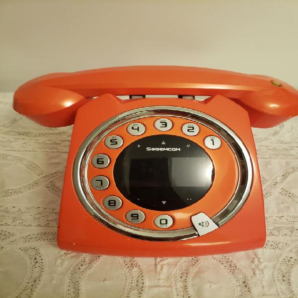 Telefone S/ Fio Retro Sixty Laranja - Secretária