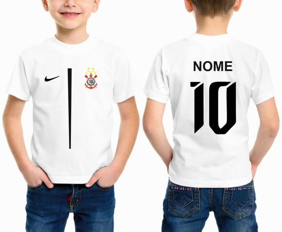 Camiseta infantil futebol corinthian s timão nome e número