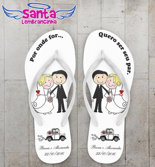 Chinelo Casamento Personalizado no Elo7 | Santa Lembrancinha