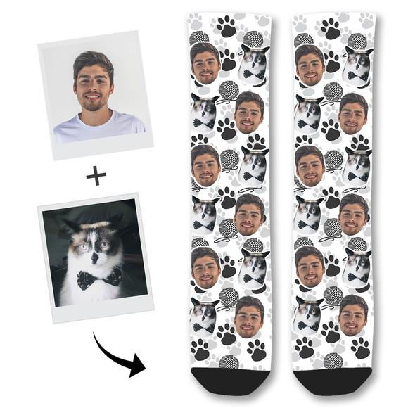 Meia cano médio personalizada com foto cat no elo7 | claw