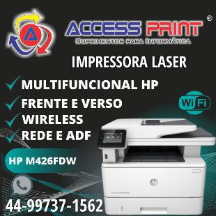 Impressora multifuncional hp laserjet wireless frente e