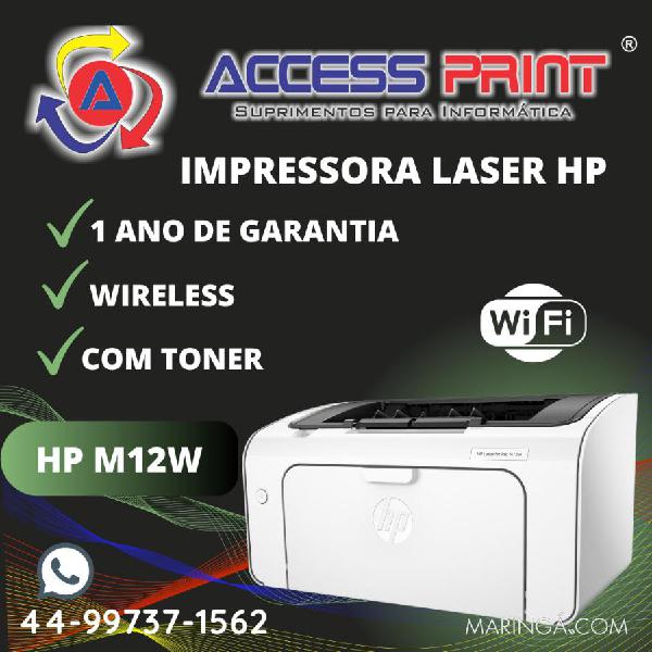 impressora laser hp wireless m12w 1 ano de garantia