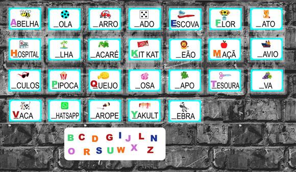 Jogo Educativo Plastificado Encaixe a Letra Inicial no Elo7