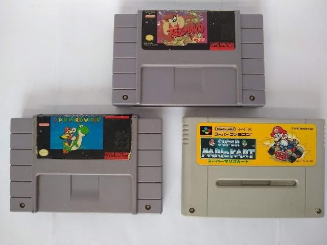 Kit 03 Cartuchos Snes Originais: Mario (2) E Taz Mania