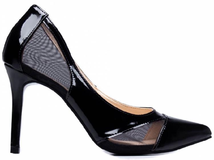 Sapato scarpin verniz preto modelo sc002a