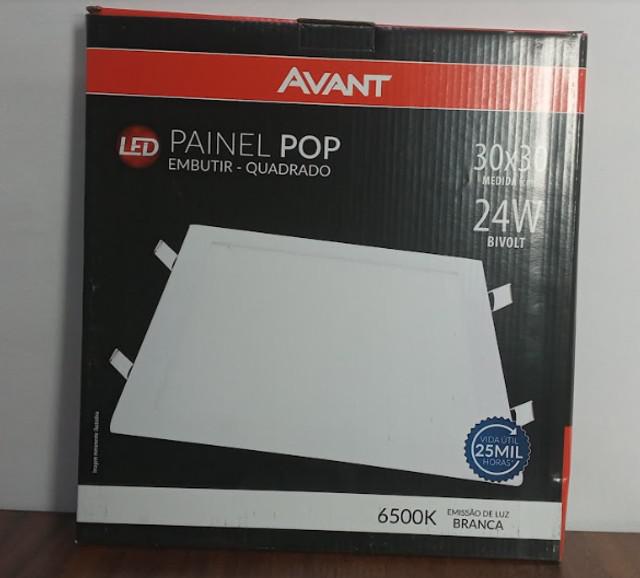 Painel plafon luminária led 24w 30x30cm quadrado de