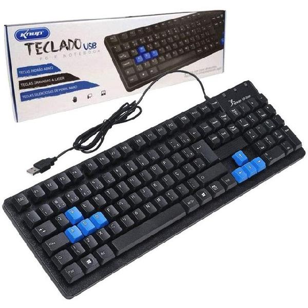 Teclado USB Teclas Silenciosas Perfil Baixo Com Garantia