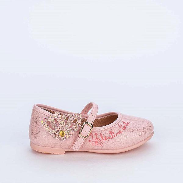 Sapatilha Valentina Pontes By Kidy com Asas e Glitter Rosa