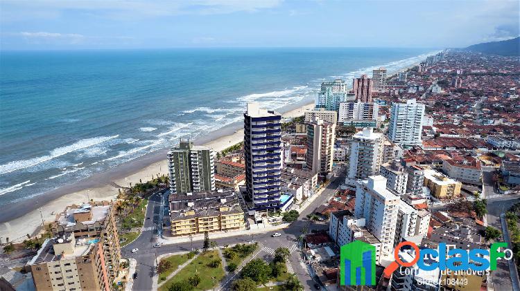 Apartamentos 2 dormitórios com linda vista para o mar, vila caiçara