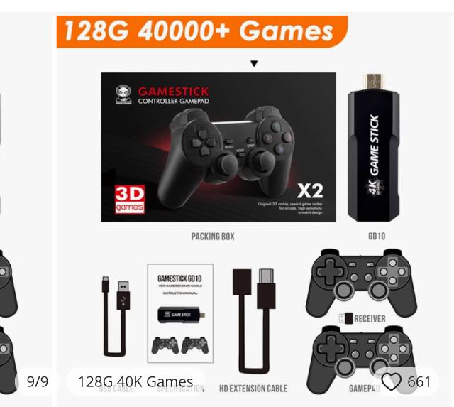 Game Stick 4k 3d Gd10 128GB novo na caixa R$350,00.