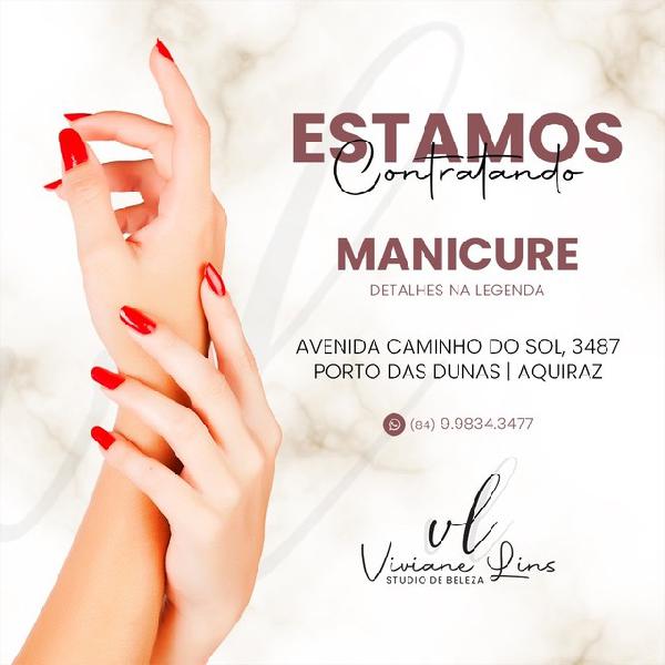 Estamos contratando manicure