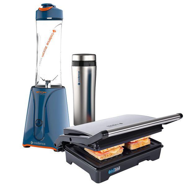 Kit blender zoop sport inox e grill cadence - 127v